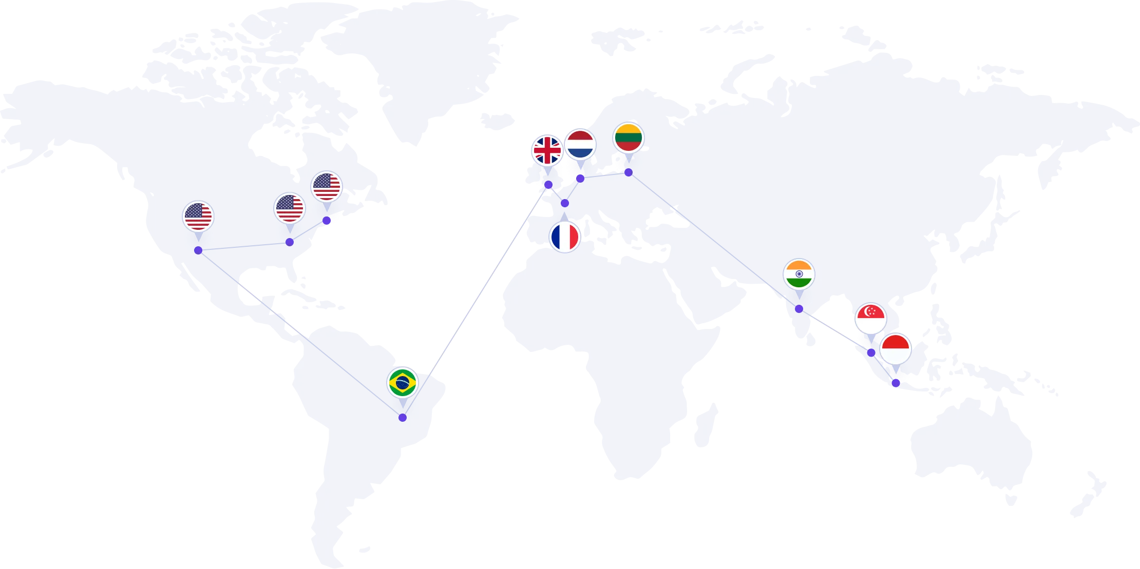 Servidores cloud alrededor del mundo
